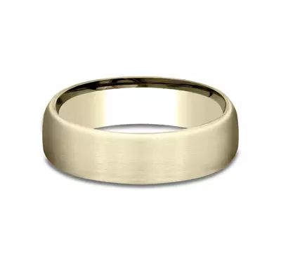 Satin Low Dome Comfort-Fit Band (6.5mm)