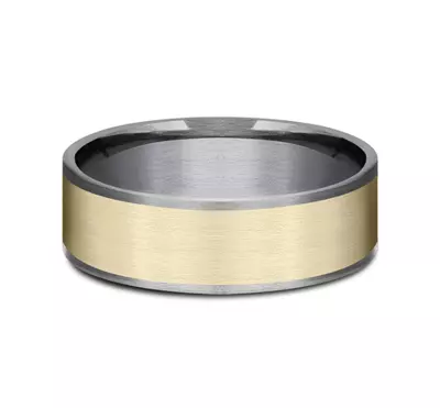 Satin Tantalum Two-Tone Comfort-Fit Band (7.5mm)