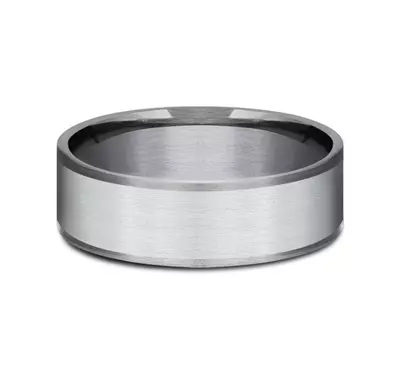Satin Tantalum Two-Tone Comfort-Fit Band (7.5mm)