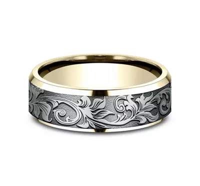 Voyager Finish Beveled Edge Comfort-Fit Band (7mm)