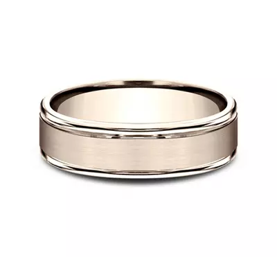 Satin Center Polished Edge Comfort-Fit Band (6mm)