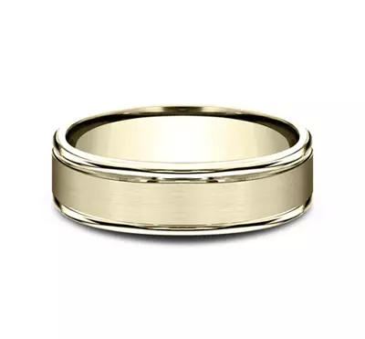 Satin Center Polished Edge Comfort-Fit Band (6mm)