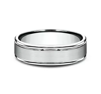 Satin Center Polished Edge Comfort-Fit Band (6mm)