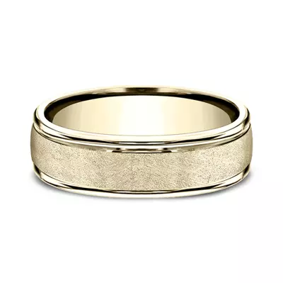 Linen Texture Drop Edge Comfort-Fit Band (6.5mm)