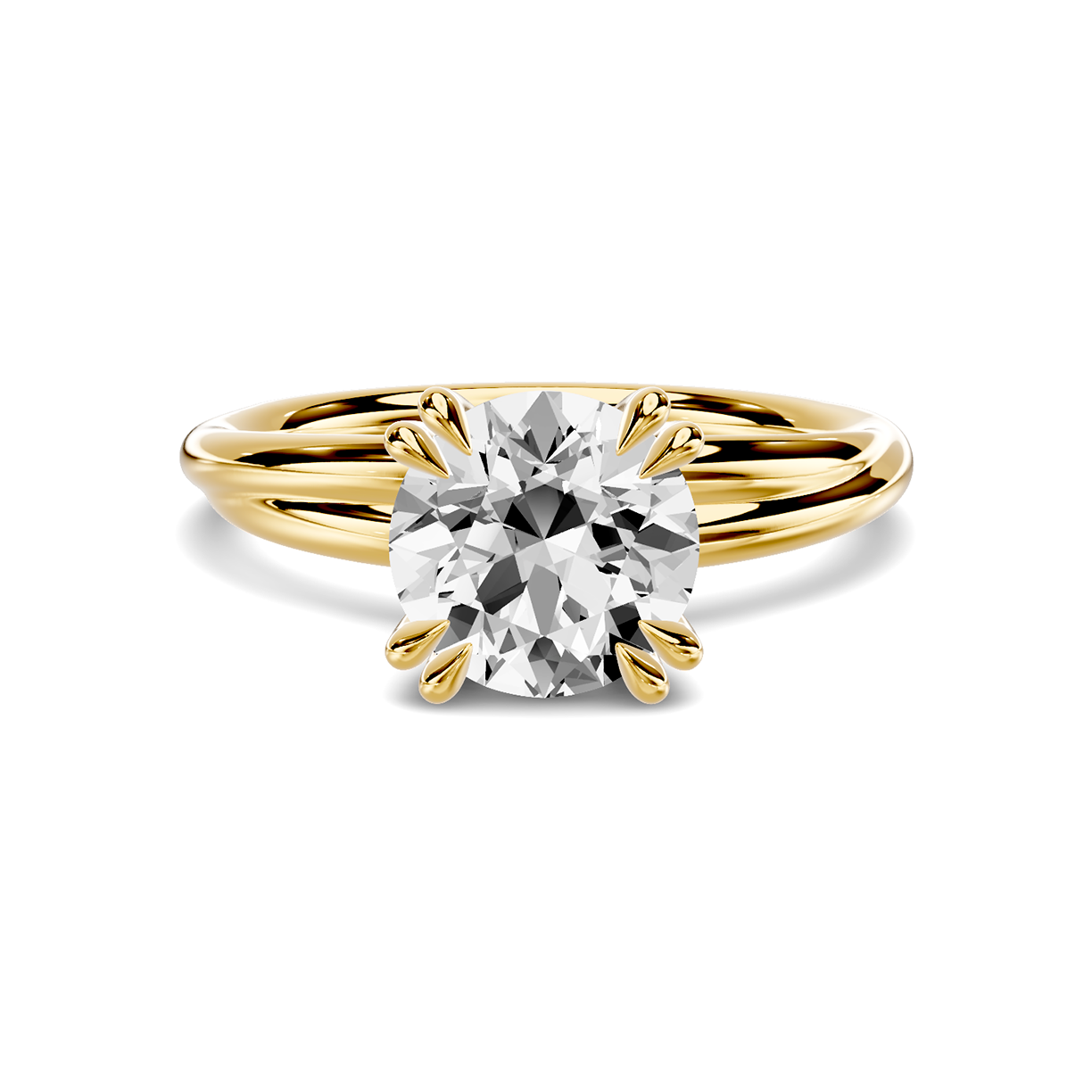 Avalon Crossover Double Prong Solitaire Engagement Ring