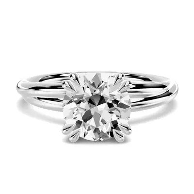 Avalon Crossover Double Prong Solitaire Engagement Ring