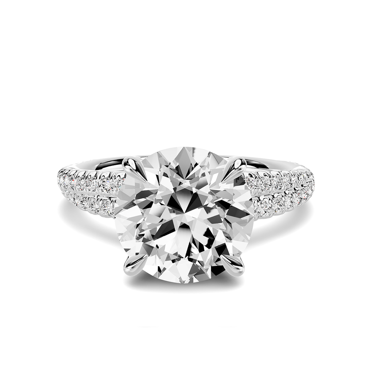 Avalon Double Pavé Crossover Engagement Ring