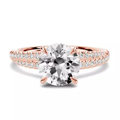 Avalon Double Pavé Crossover Hidden Halo Engagement Ring