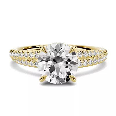 Avalon Double Pavé Crossover Hidden Halo Engagement Ring