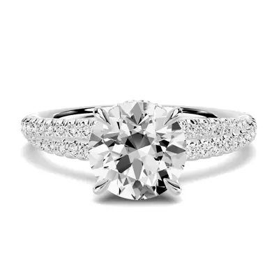 Avalon Double Pavé Crossover Hidden Halo Engagement Ring