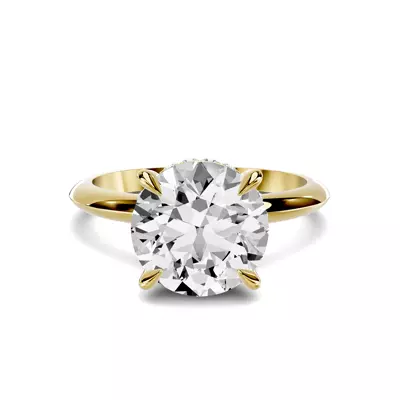 Serra Knife Edge Hidden Halo Engagement Ring