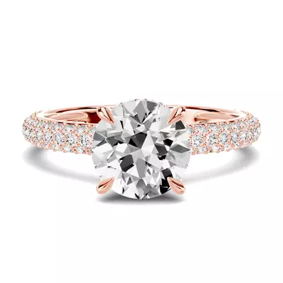 Selora Rolled Pavé Hidden Halo Engagement Ring