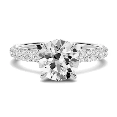 Selora Rolled Pavé Hidden Halo Engagement Ring