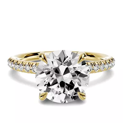 Stellora Crossover Pavé Engagement Ring