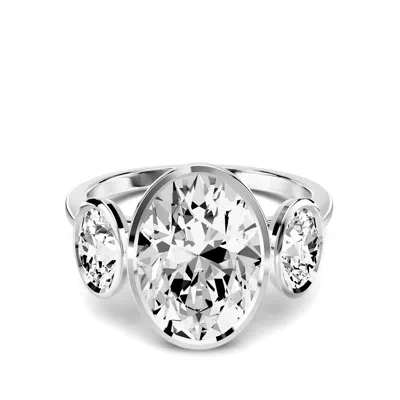 Montero Oval Bezel Three-Stone Lab Diamond Engagement Ring (.75 ct. tw.)