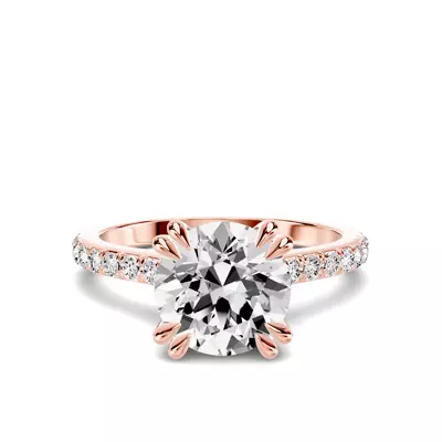 Lucca Double Prong Pavé Cathedral Engagement Ring