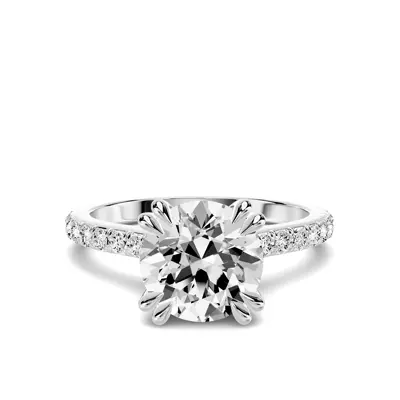 Lucca Double Prong Pavé Cathedral Engagement Ring