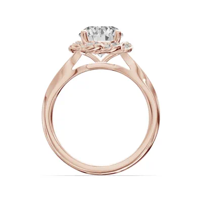 Parisa Floral Halo Lab Engagement Ring