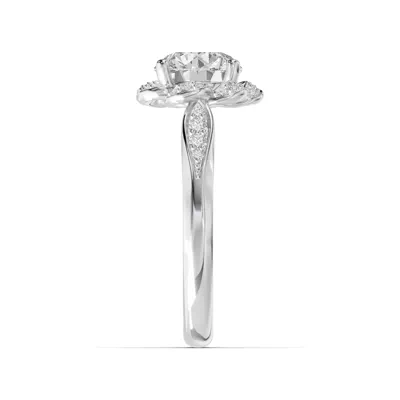 Parisa Floral Halo Lab Engagement Ring