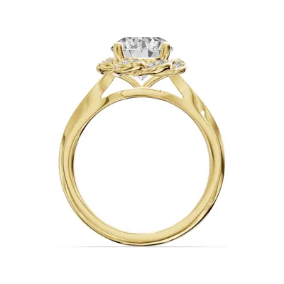 Parisa Floral Halo Lab Engagement Ring