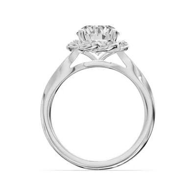 Parisa Floral Halo Lab Engagement Ring