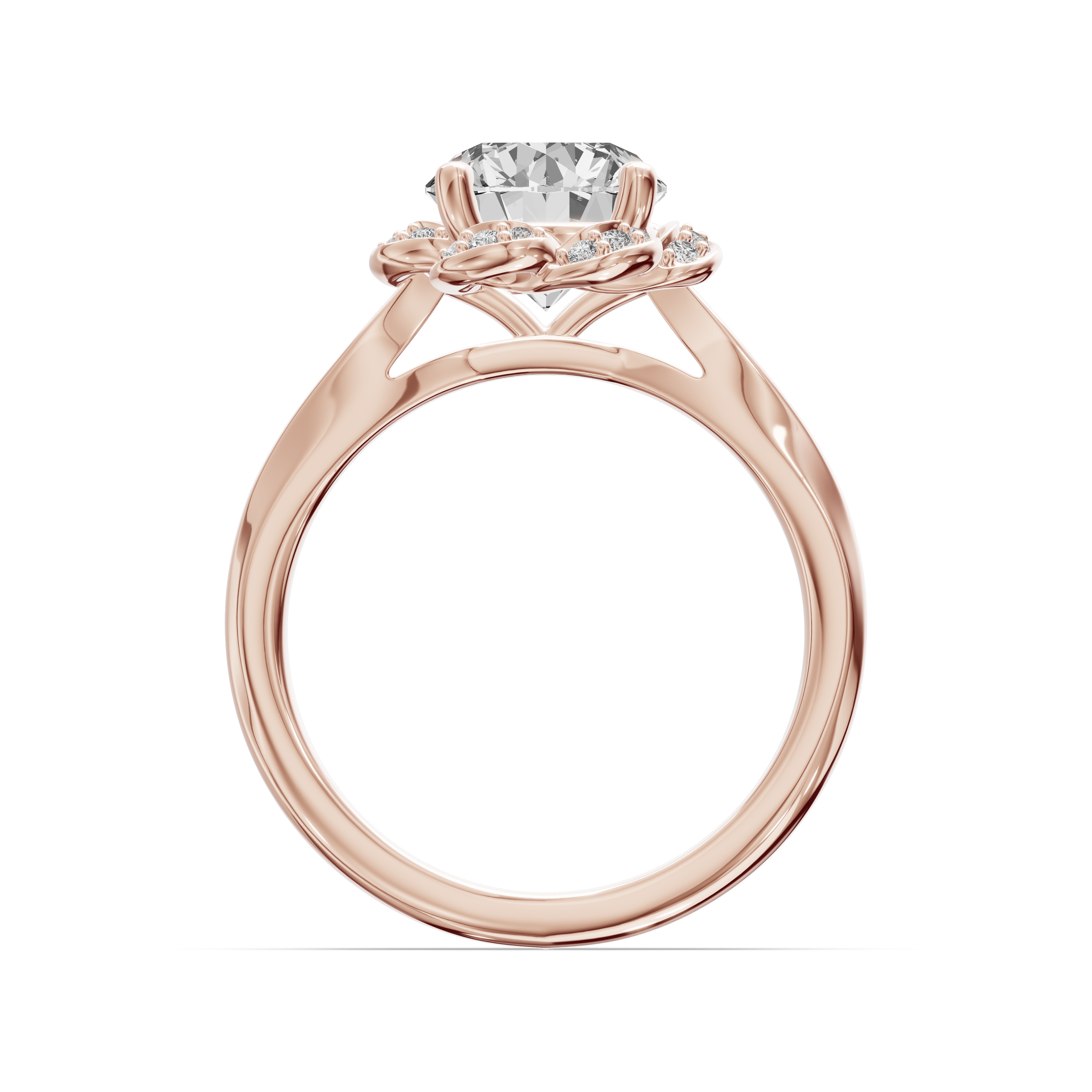 Parisa Floral Halo Engagement Ring