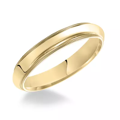 Milgrain Low Dome Comfort Fit Polished Band (3mm)