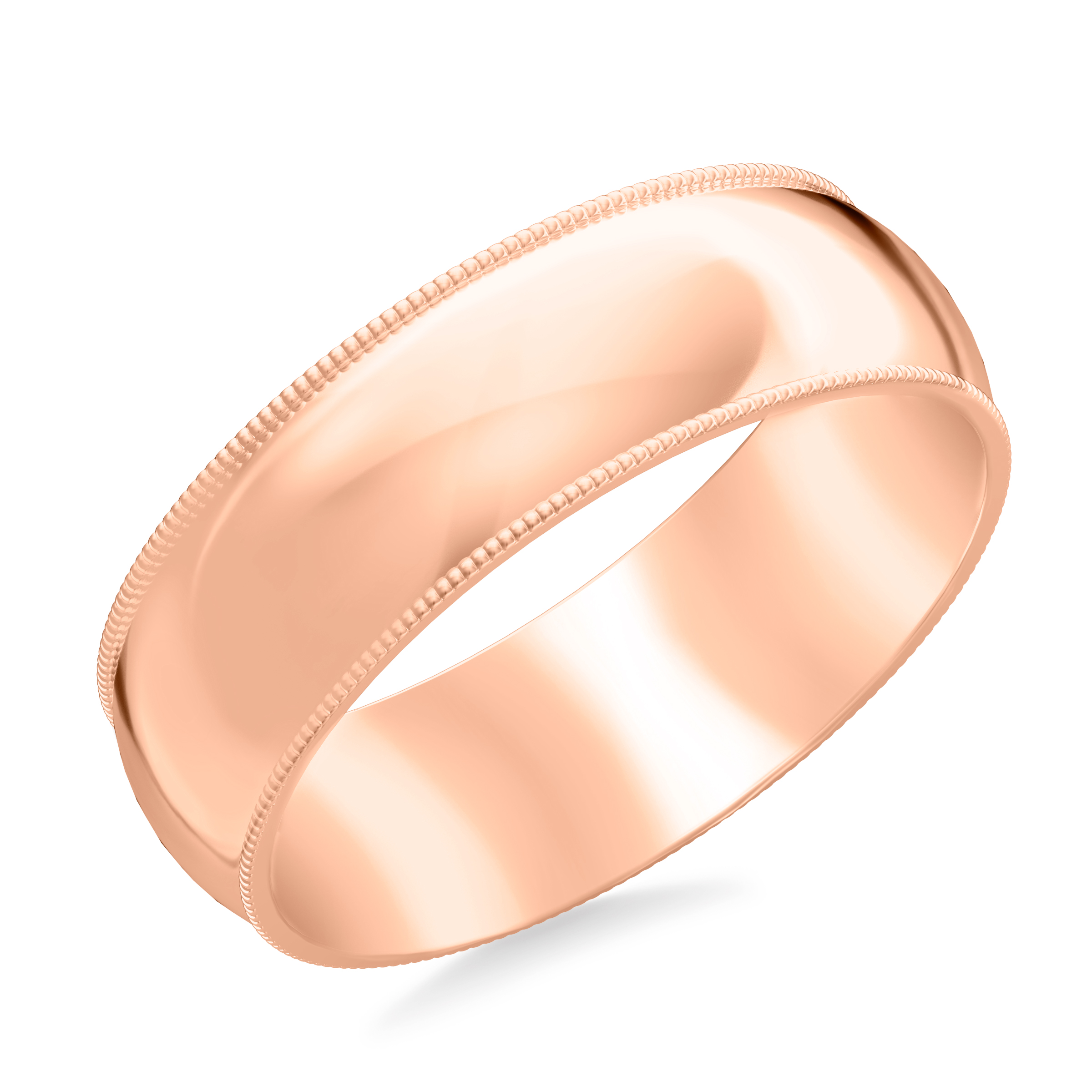 Milgrain Low Dome Comfort Fit Polished Band (7mm)