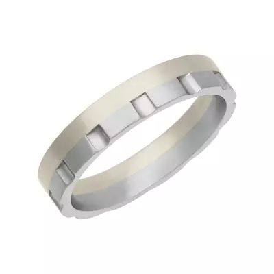 Two-Tone Vertical Cut Fusion Band (4.5mm)