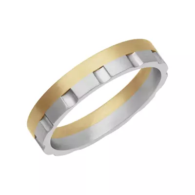 Two-Tone Vertical Cut Fusion Band (4.5mm)