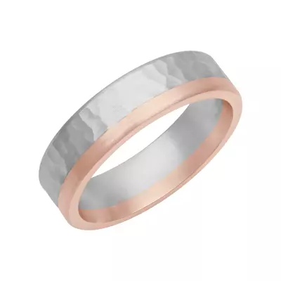 Two-Tone Hammered Finish Fusion Band (6mm)