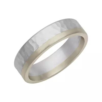 Two-Tone Hammered Finish Fusion Band (6mm)