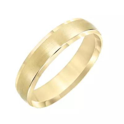 Brushed Center Polished Edge Wedding Band (5mm)