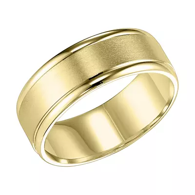 Flat Round Edge Carved Wedding Band (6mm)