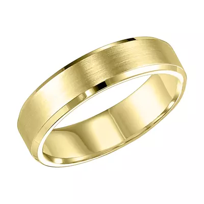 Flat Bevel Edge Carved Wedding Band (6mm)