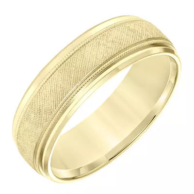 Step Edge Florentine Finish Wedding Band (7mm)