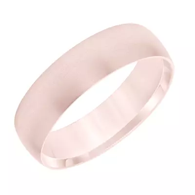 Low Dome Brushed Flat Edged Wedding Band (6mm)
