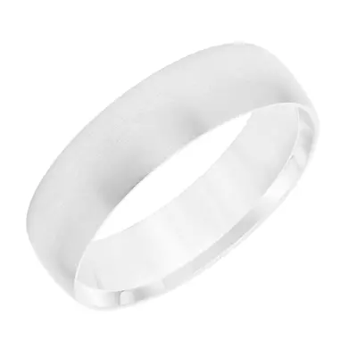 Low Dome Brushed Flat Edged Wedding Band (6mm)