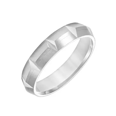 Brushed Knife Edge And Carved Band (6mm)