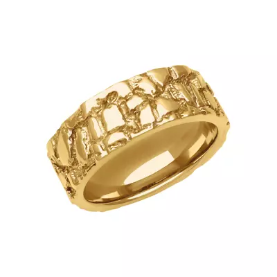 Gold Nugget Textured Design Band (8mm)