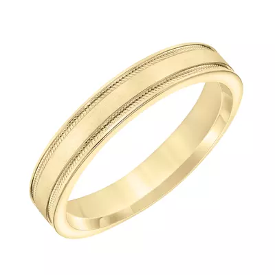 Brushed Band With Carved Sides (4mm)