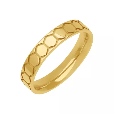 Carved Polished Honeycomb Band (4.5mm)