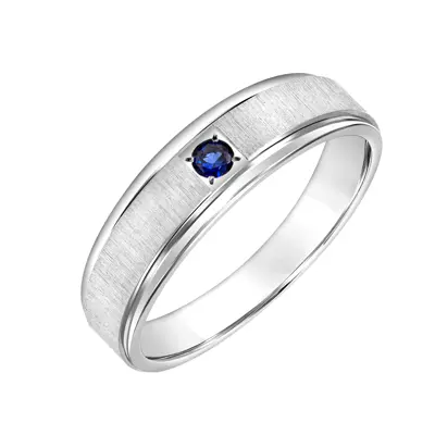 Blue Sapphire Comfort-Fit Brushed Band (6mm)