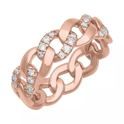 Diamond Halfway Curb Link Band (7mm)