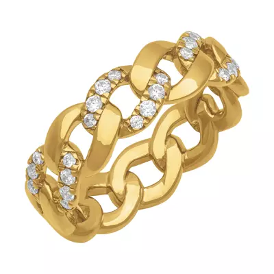 Diamond Halfway Curb Link Band (7mm)