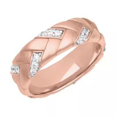 Two-Tone Woven Diamond Band (7mm)