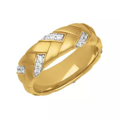 Two-Tone Woven Diamond Band (7mm)