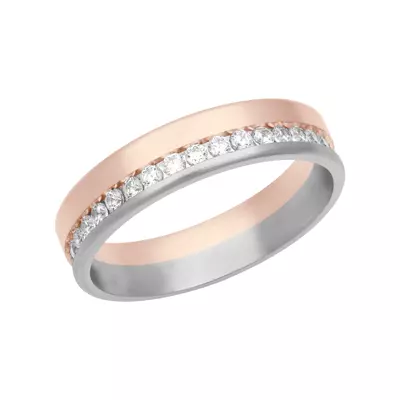 Two-Tone Diamond Eternity Fusion Band (5mm)