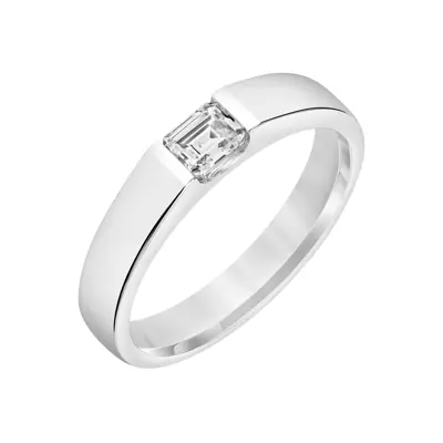 East-West Emerald-Cut Lab Diamond Band (3.8mm)