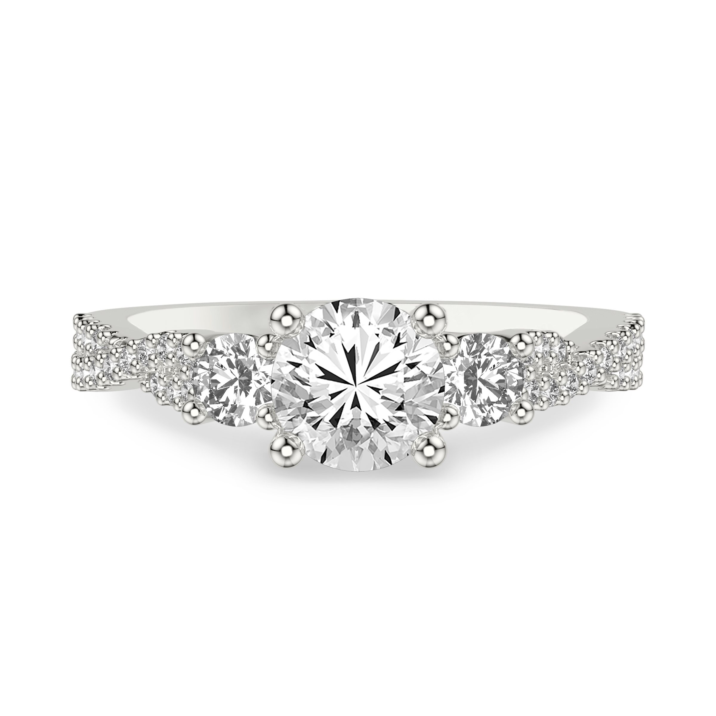 Presley 3-Stone Pave Engagement Ring